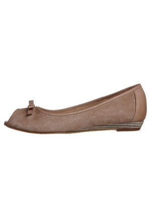 Ballerines à bout ouvert - cognac