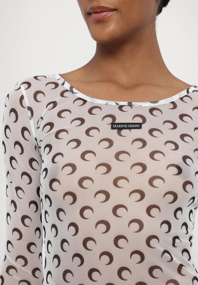 MARINE SERRE MOON PRINTED PANELLED DRESS - Vestido comprido - optical white