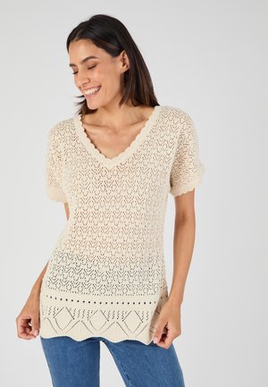 Damart POINTELLE    - T-shirt con stampa - ecru