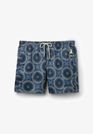 IUMAN Intimissimi, MOSAIC PRINT WITH BOTTLE OPENER - Badeshorts - blue off-white black