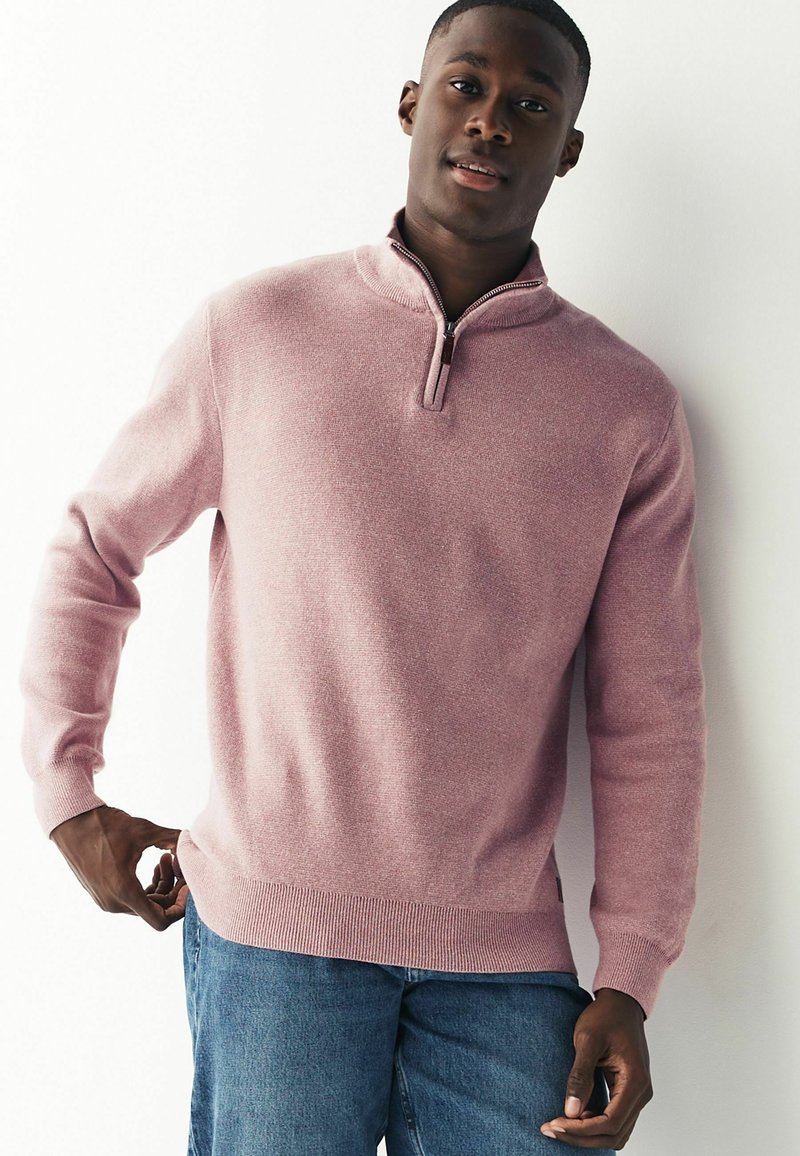 Next - ZIP NECK - Stickad tröja - pink, Förstora