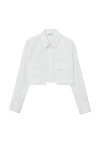 CROP CON TASCONI  - Chemisier - bianco