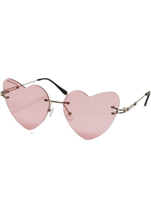 Urban Classics UNISEX HEART WITH CHAIN - Lunettes de soleil - rose silver