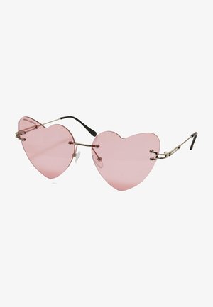 Urban Classics UNISEX HEART WITH CHAIN - Lunettes de soleil - rose silver