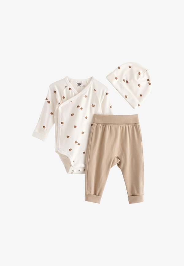 SET 3 PCS WRAP – Mütze – beige