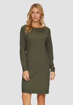 MIT U-BOOT-AUSSCHNITT - Strickkleid - olivgrün