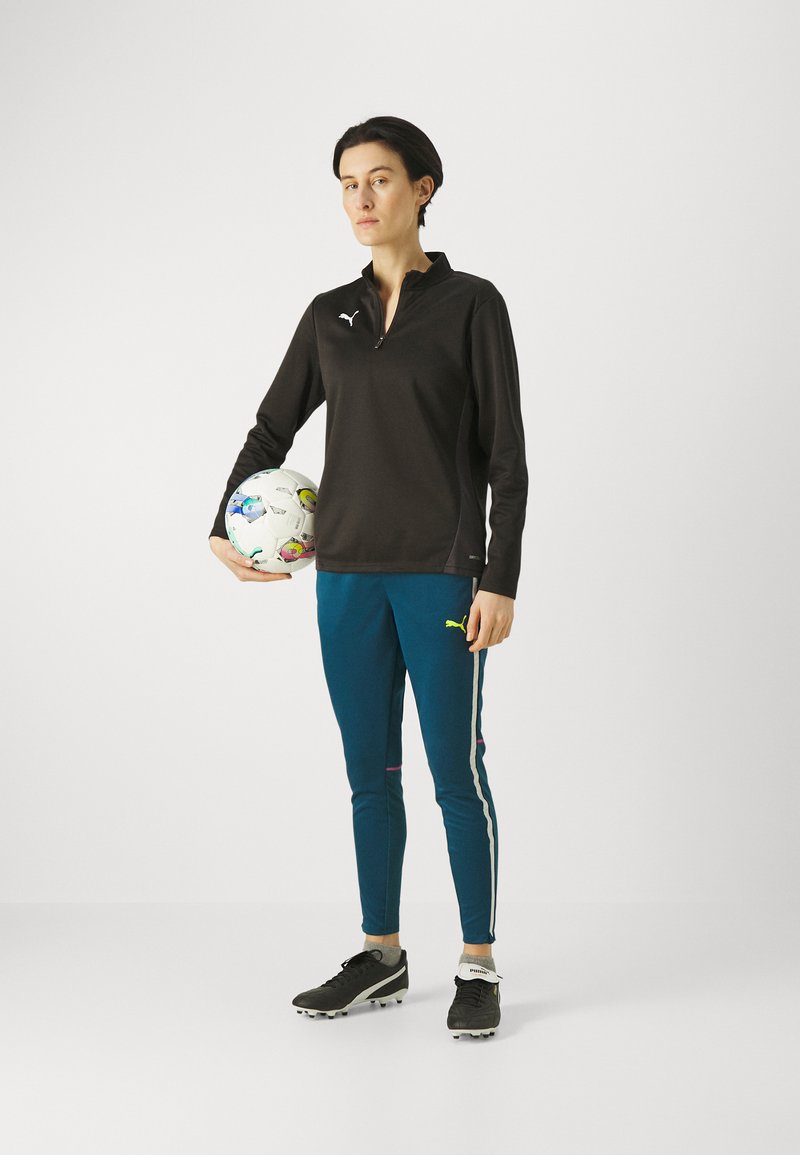 Puma TEAMGOAL TRAINING 1/4 ZIP - Top s dlouhým rukávem - black/white/flat dark gray