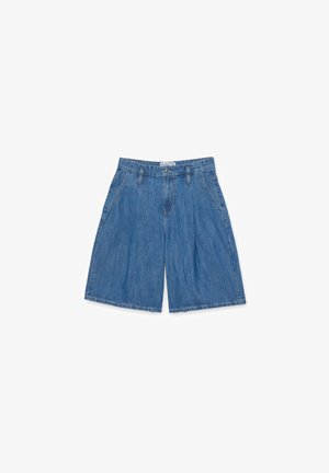 INSIDE, BERMUDA VAQUERA TIRO ALTO PINZAS - Shorts vaqueros - azul