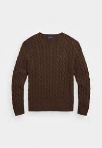 CABLE-KNIT COTTON JUMPER - Džemper - dark roast melange