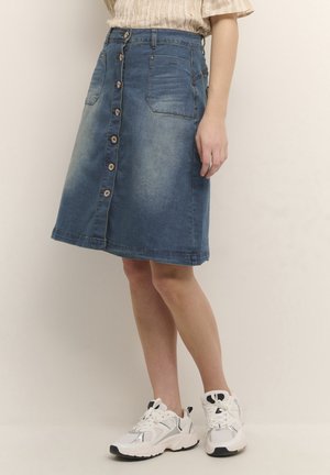 Jupe trapèze - light-blue denim