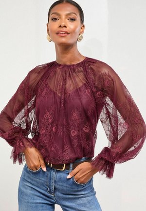 Bluse - burgundy red