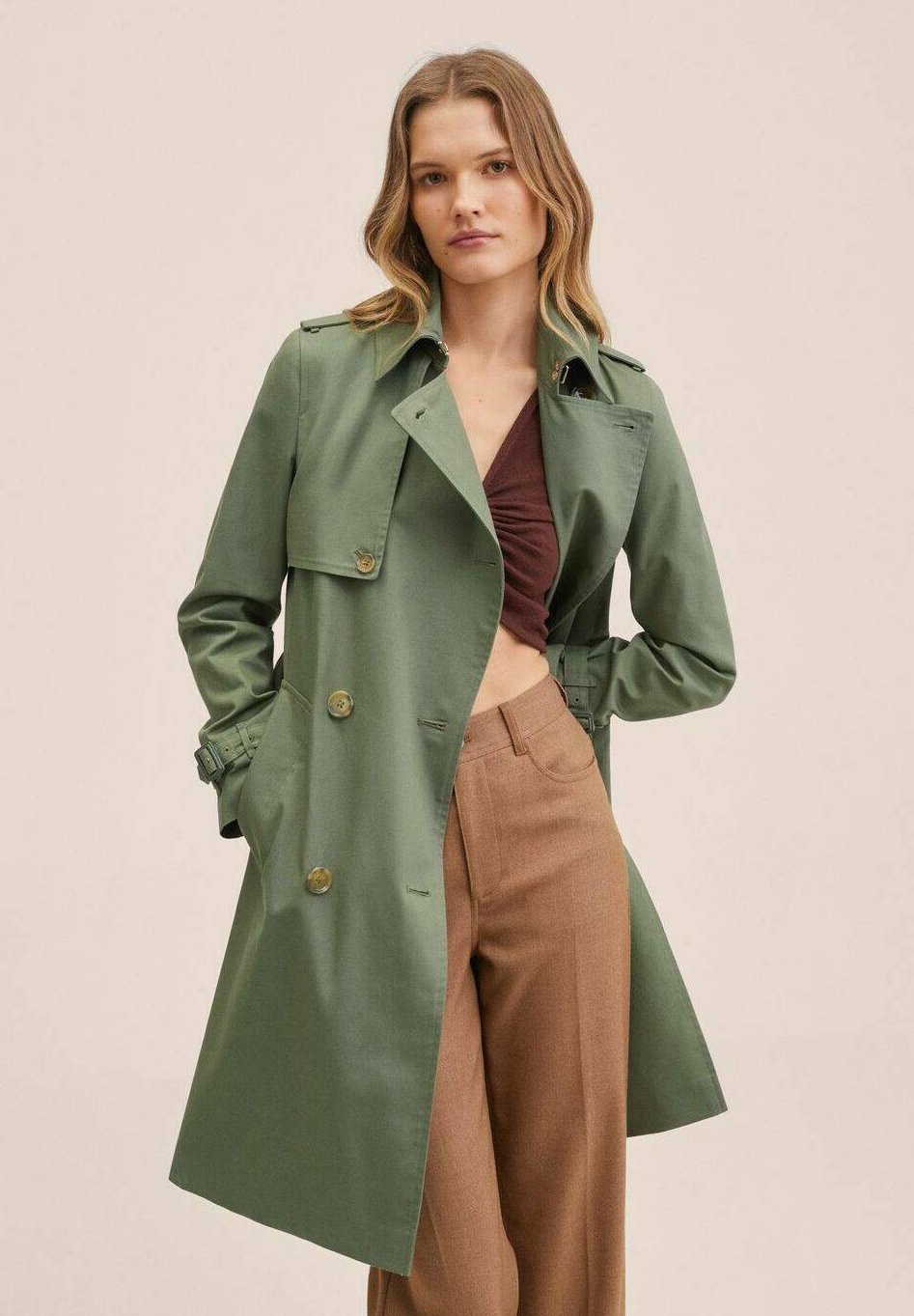 Mango POLANA - Trenchcoat - kaki/khaki 