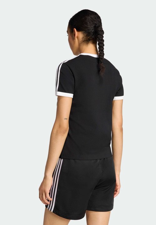 adidas Women's 3-Stripes Slim Tee Black/White — foto 2