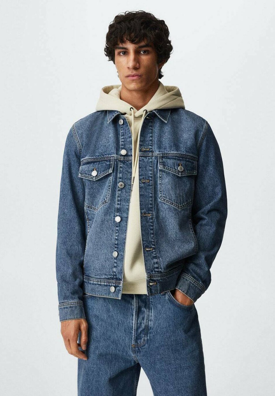 Mango RYAN - Denim jacket - black denim 