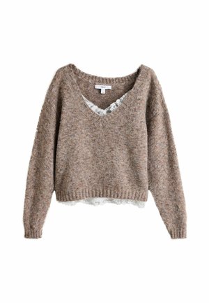 Next, LACE VEST LAYER JUMPER - Striktrøje - neutral neppy