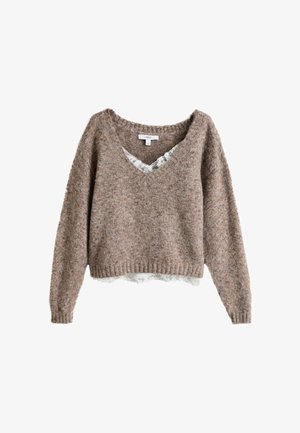 Next, LACE VEST LAYER JUMPER - Striktrøje - neutral neppy