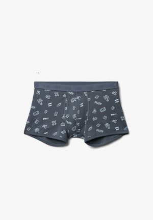 Boxer brevi grigio scuro con una stampa giocosa di icone dei videogiochi. Materiale in cotone morbido, con una comoda vita dotata di logo.