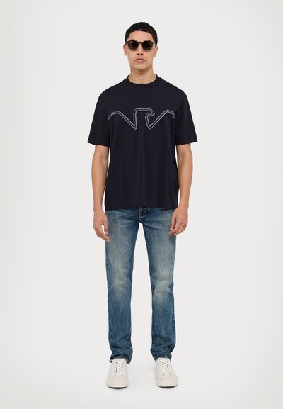 Emporio Armani Marškinėliai su spaudiniu - navy