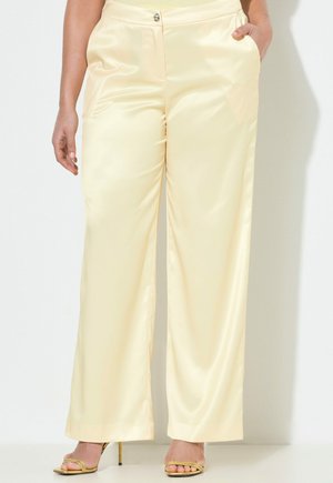 Ulla Popken MARY WEITES GERADES BEIN ELASTIKBUND - Pantalones - pale yellow