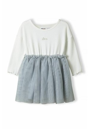 LONG SLEEVE WITH TULLE - Jersey dress - off white grey