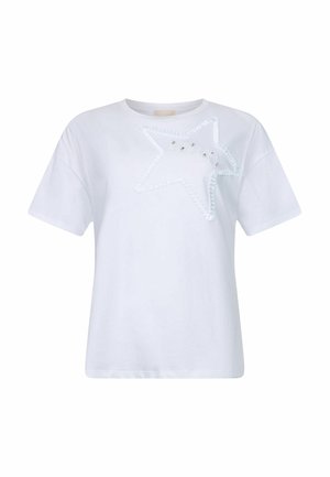 LIU JO, LIU JO T-SHIRT WITH RHINESTONES - T-shirt imprimé - white