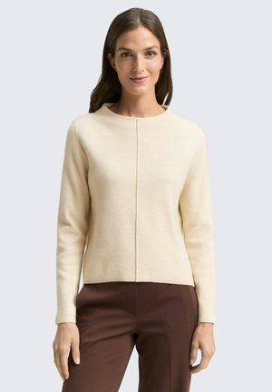 CROPPED PULLOVER MIT STEHKRAGEN - Pullover - sand stone beige melange