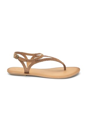 FOREVER COMFORT PLAIT TOE POST - Sandalai su T formos dirželiu - tan brown