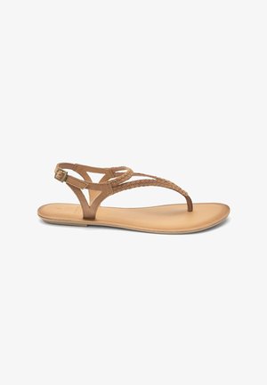 FOREVER COMFORT PLAIT TOE POST - T veida siksniņu sandales - tan brown