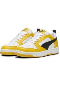 Puma REBOUND V6 UNISEX  - Sneakers basse - yellow sizzle/black/white