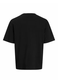 Čierne unisex tričko s krátkym rukávom zobrazené zozadu, s okrúhlym výstrihom a rovnom lemom.