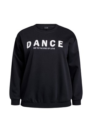 Active by Zizzi WITH TERRY LETTERING - Sweatshirt - black dance