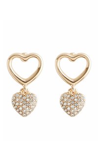 HEART DROP SPARKLE STUD - Náušnice - gold tone