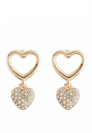 HEART DROP SPARKLE STUD - Naušnice - gold tone