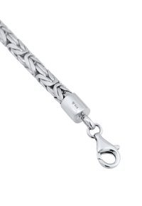 Bracciale intrecciato in argento con chiusura rotonda. Presenta un design spesso e intrecciato ed è contrassegnato con "925" per l'autenticità dell'argento sterling.