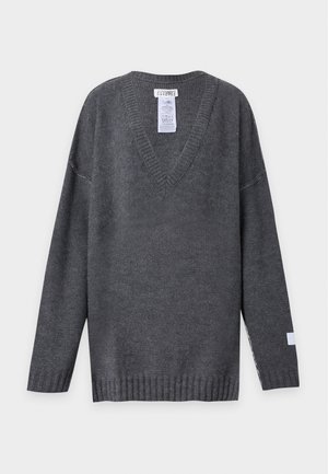 MM6 Maison Margiela, V NECK - Πουλόβερ - grey melange