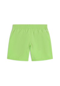 Neon zaļi peldbikses, izgatavotas no gludas, vieglas auduma. Aprīkotas ar elastīgu jostasvietu un platiem šuvēm, kas nodrošina ērtumu. Bez papildu rakstiem.