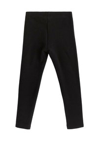 Sorte tights lavet af blødt, strækbart stof med en glat tekstur. Har et tætsiddende design og ankel-længde, uden synlige mønstre eller hardware.