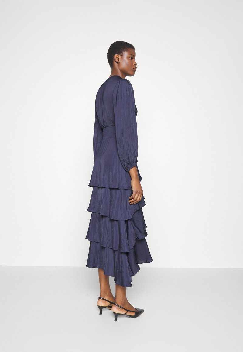 Robe Maje En Soie Bleue Fleurie - Taille 1, Occasion En Très Bon état (modèle Réa)