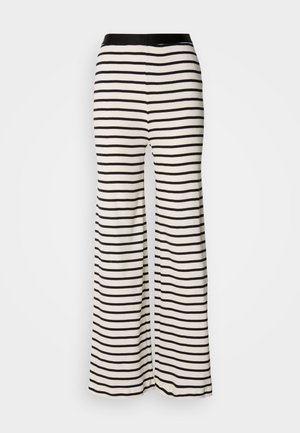 Mads Nørgaard STRIPE VELON PANTS - Bukse - vanilla ice/black