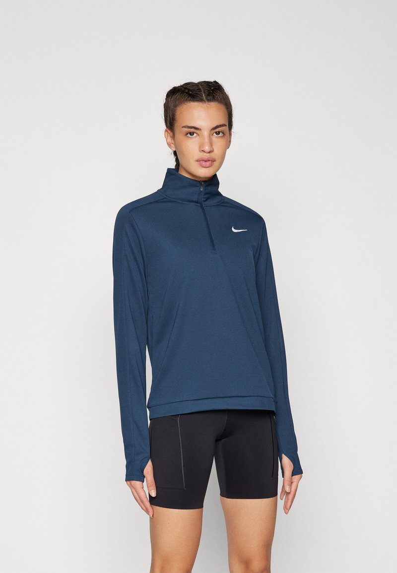 Nike Performance PACER - Top dugih rukava - armory navy/reflective silver