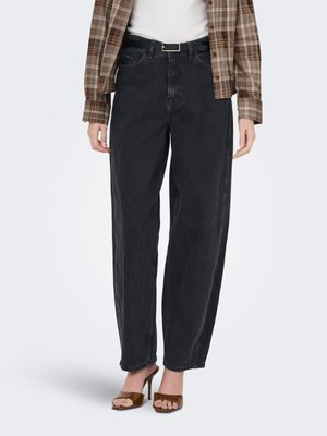 JDY, BALLOON FIT JEANS JDYSUSIE MID WAIST WIDE LEG FIT JEANS - Pernera ancha - black denim