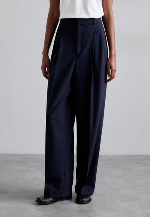FULL LENGTH PLEATED - Stoffhose - navy