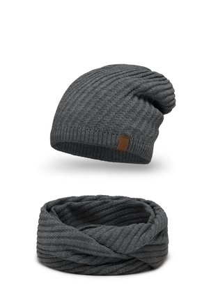7017 BEANIE AND SCARF SET - Scaldacollo - dark grey