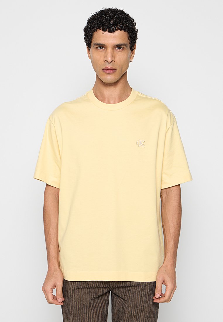 Calvin Klein Jeans T-shirt basic lichtgeel gemêleerd