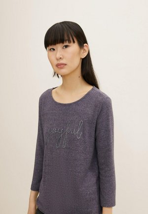 MIT STICKEREI - Long sleeved top - evident anthracite melange