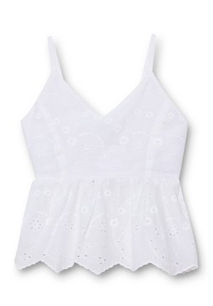 INSIDE, TOP BORDADO SUIZO - Top - blanco