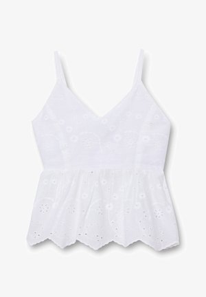 INSIDE, TOP BORDADO SUIZO - Top - blanco