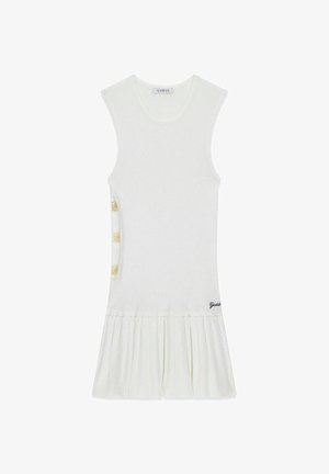 Guess, SHORT PLEATED SWTR DRESS - Abito in maglia - g pure white