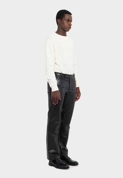 STUDIO ID TROY TROUSER - Leren broek - black
