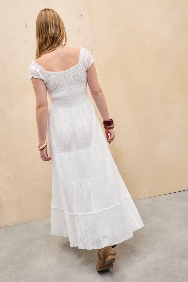 BDG Urban Outfitters TIANA BUTTON MAXI - Maxi dress - white - Zalando.ie